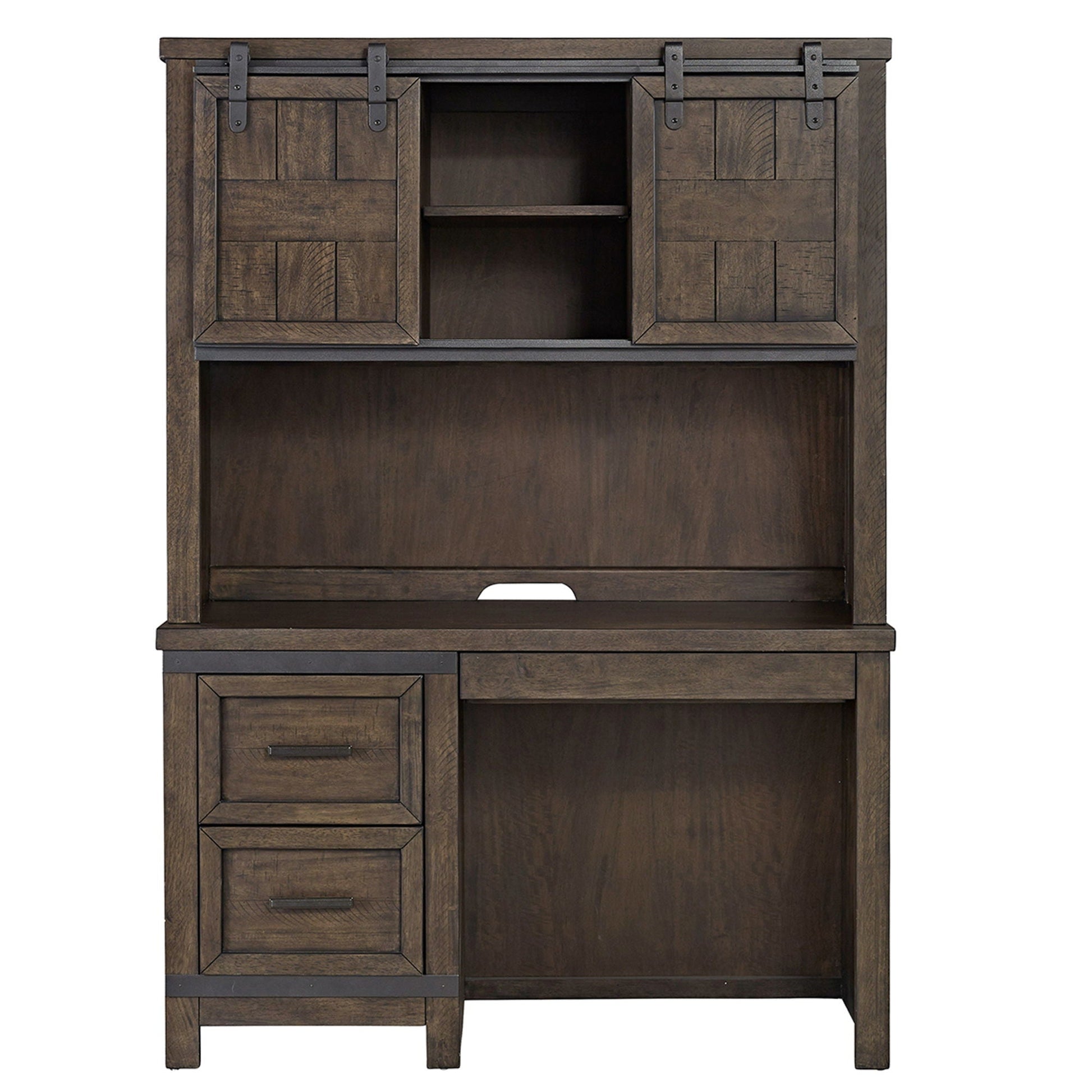 Liberty Furniture Thornwood Hills - 2 Piece Desk Set - Dark Brown | Meri Furniture