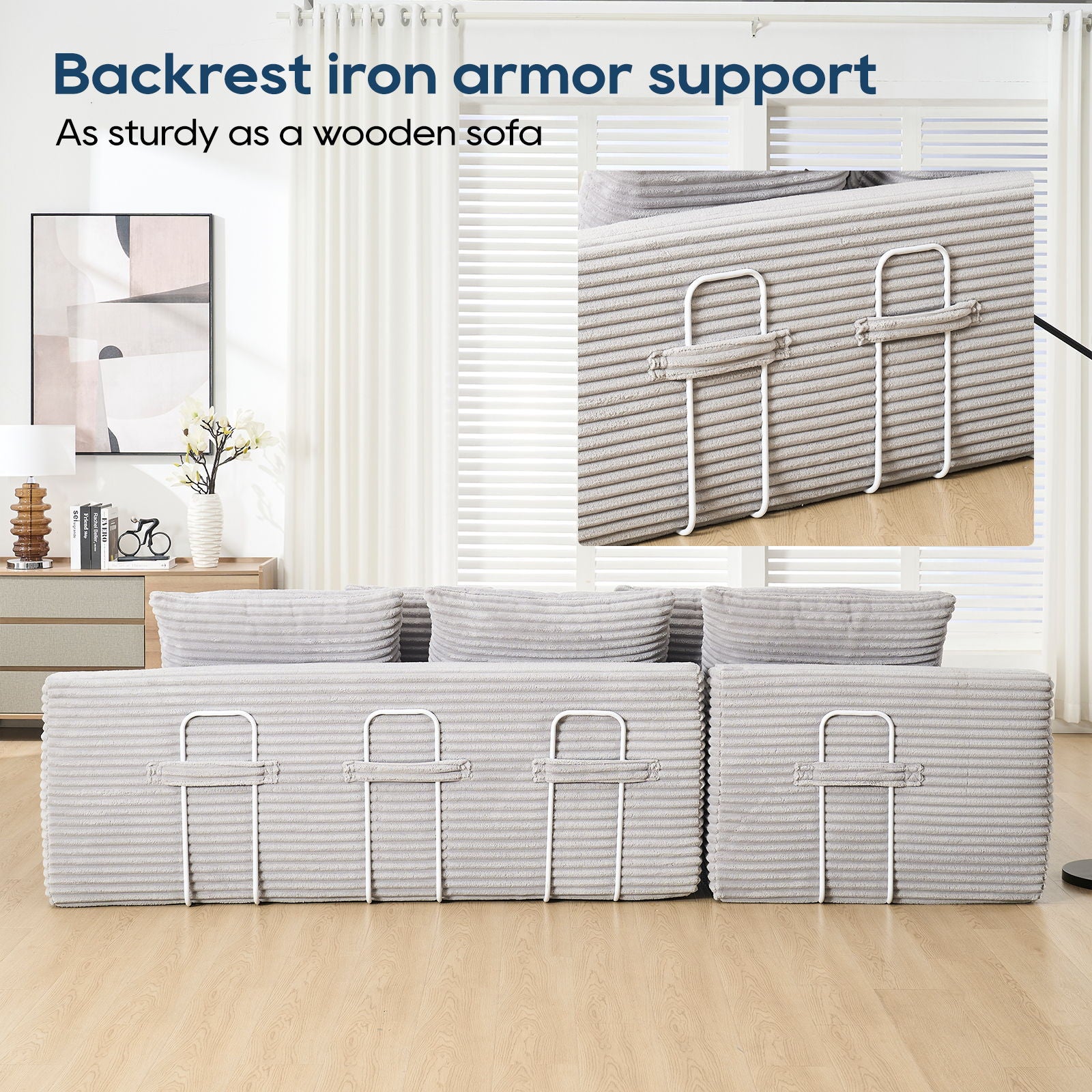 Modern L - Shaped Sectional Couch With Memory Foam