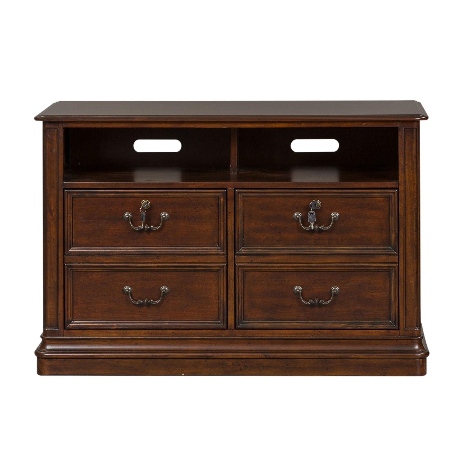 Liberty Furniture Brayton Manor - Jr Executive Media Lateral File - Dark Brown | Meri Furniture
