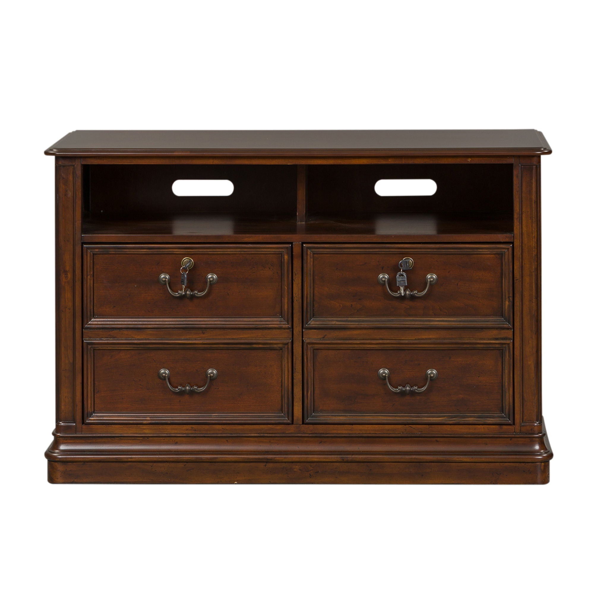 Liberty Furniture Brayton Manor - Jr Executive Media Lateral File - Dark Brown | Meri Furniture