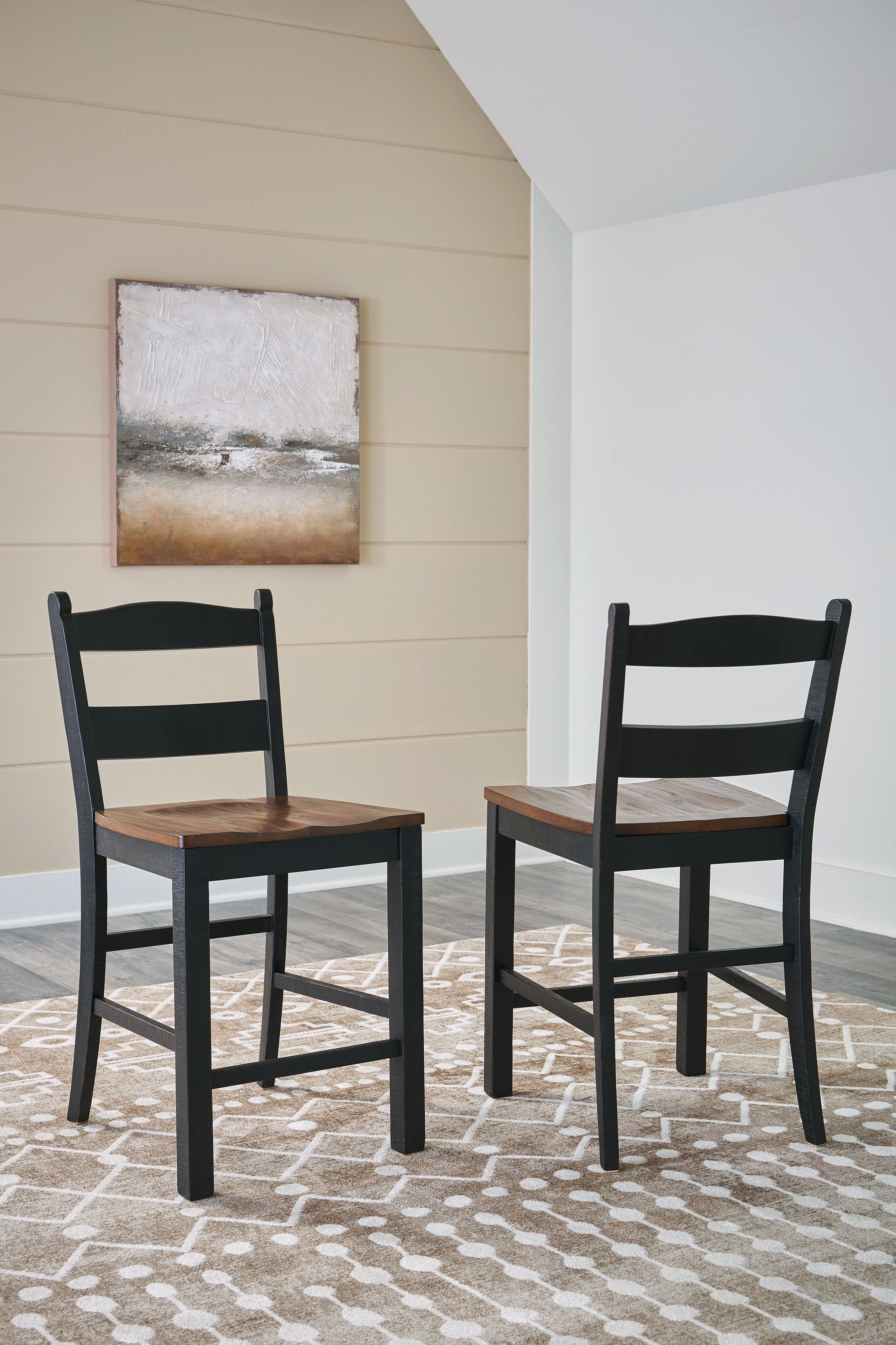 Signature Design by Ashley® Valebeck - Black / Brown - Barstool (Set of 2) | Meri Furniture