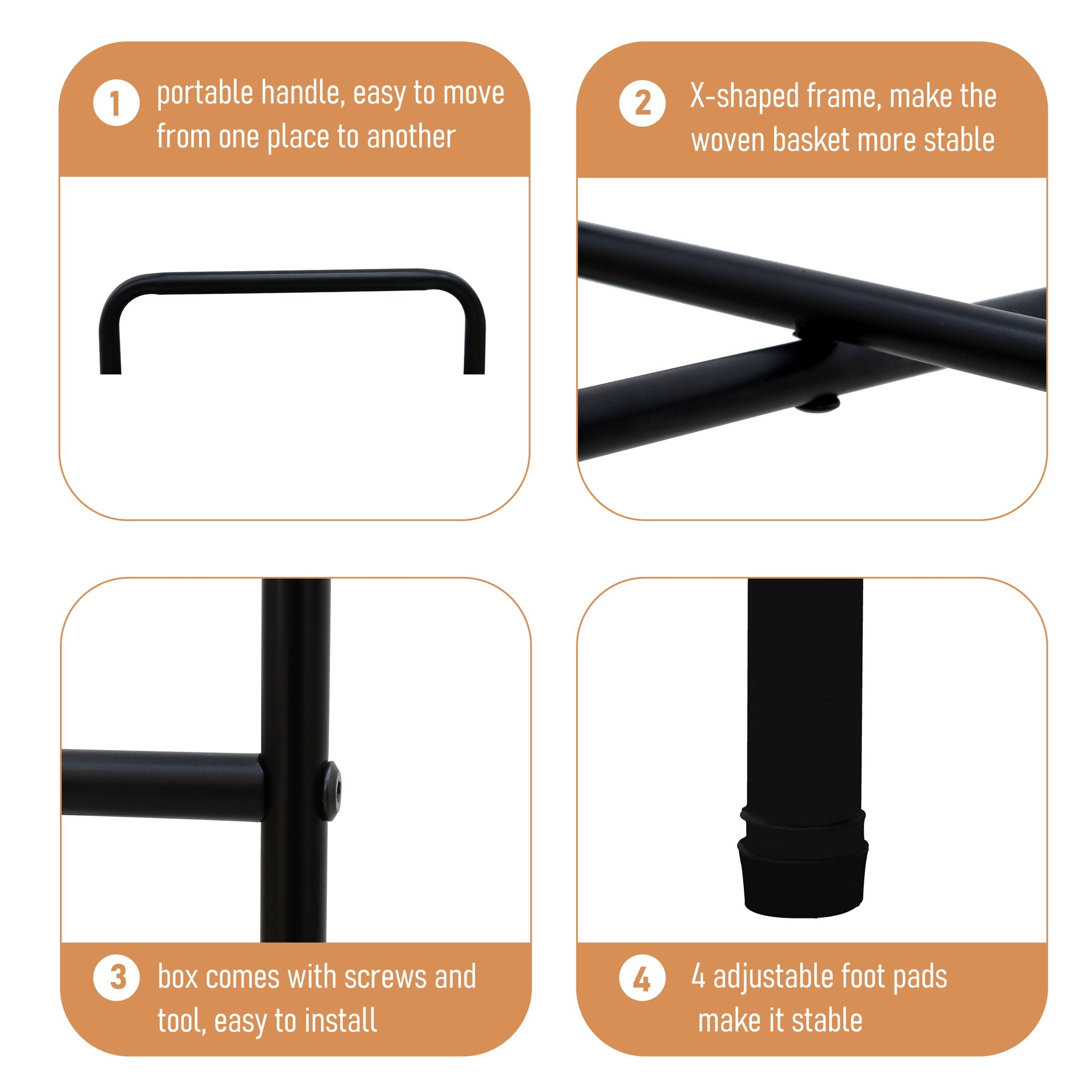 Modern 3 Tier Handwoven Side Table With Oval Organizer