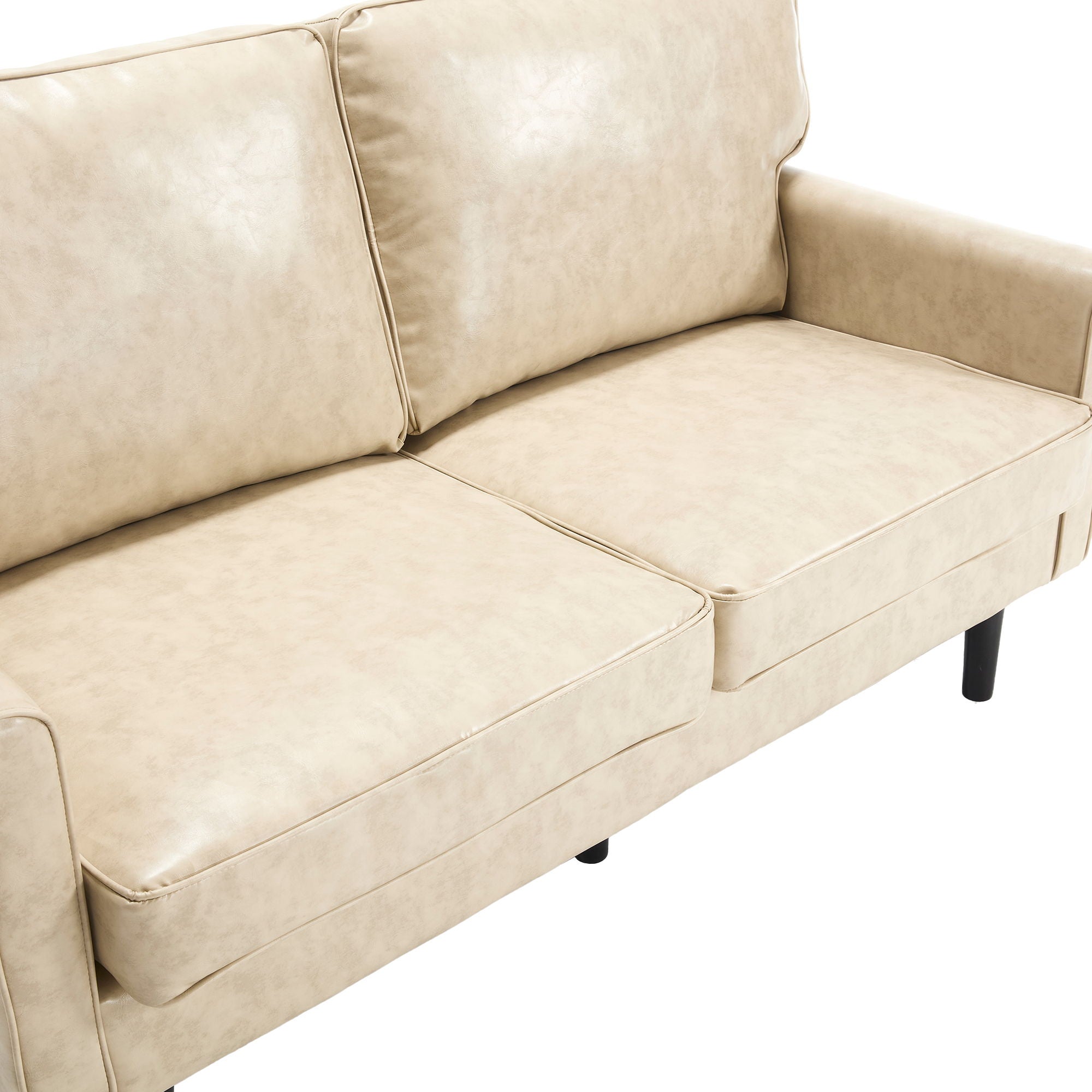 Mid Century Modern Loveseat Sofa With USB Ports, Removable Pillow Cover