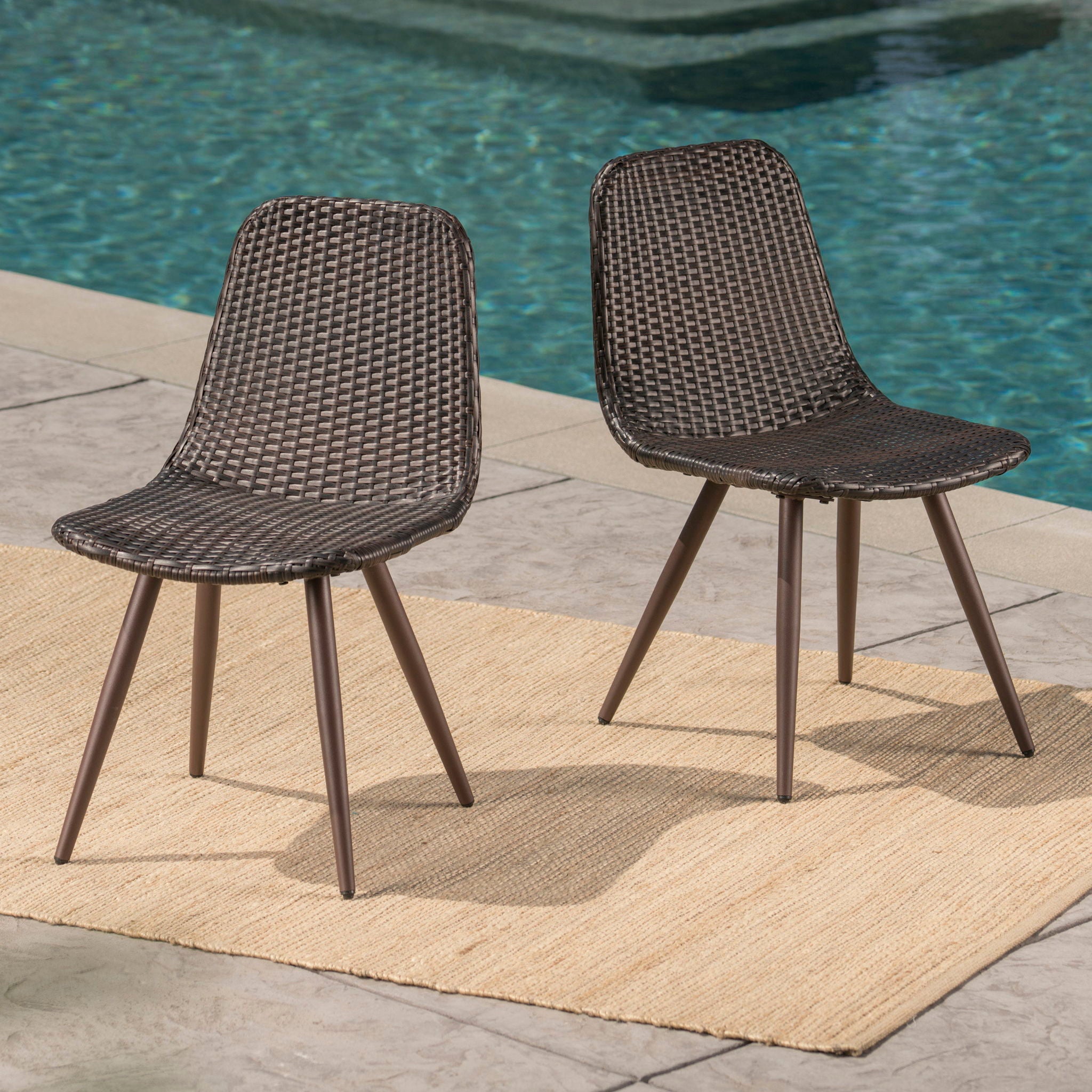 Dreamweaver - Outdoor Dining Chair With Powder Coated Legs (Set of 2) - Brown