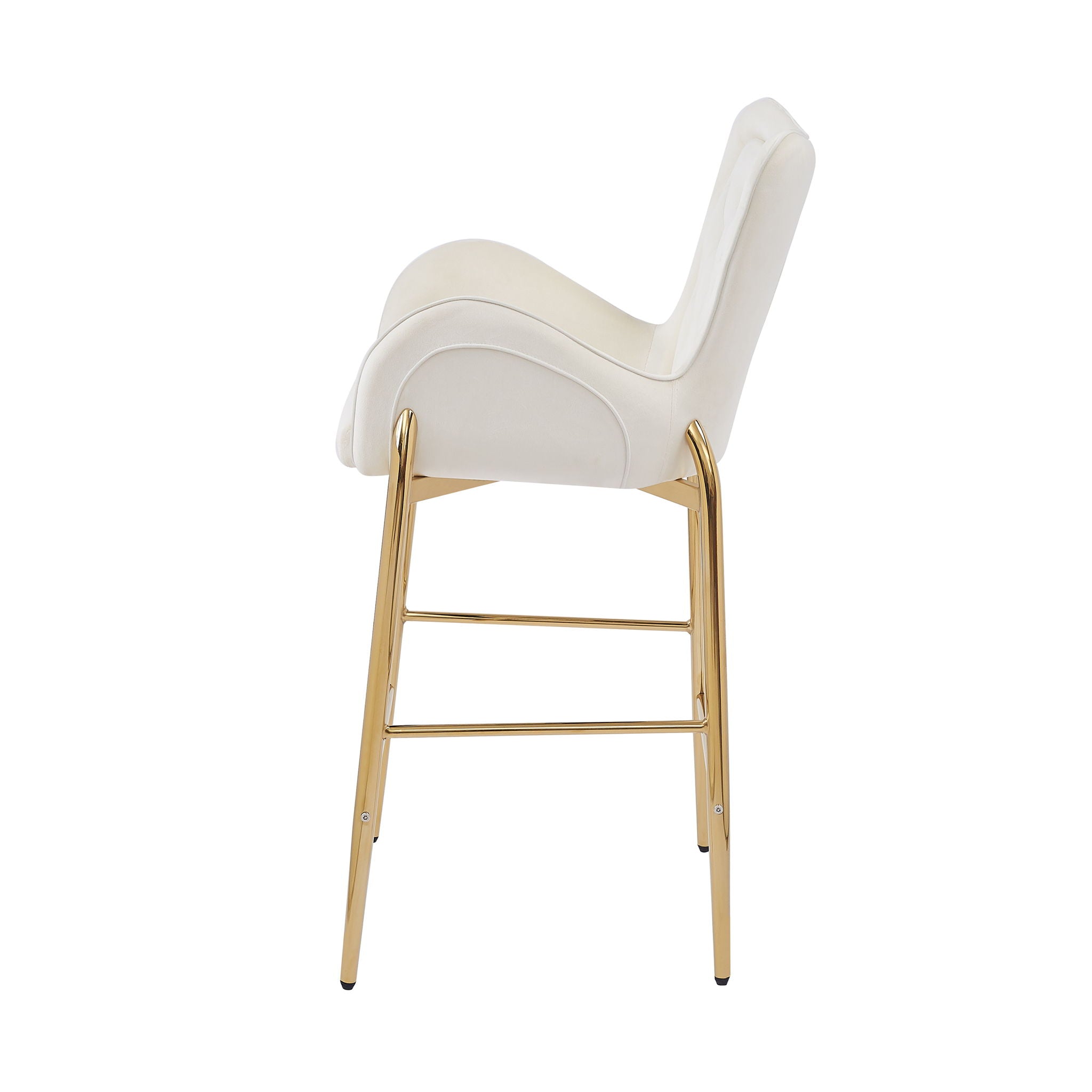 Velvet Fabric Counter Height Bar Stools (Set of 2)