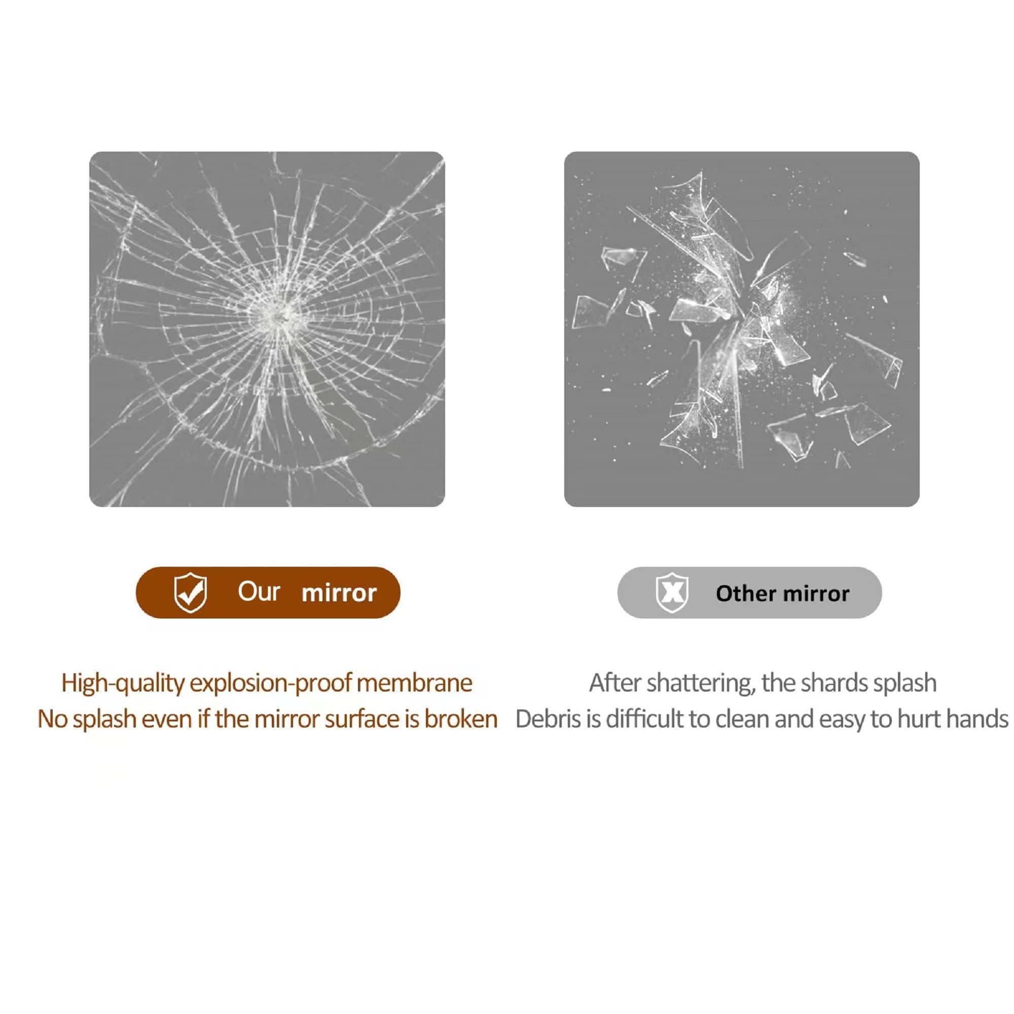 Full Body Round Corner Mirror For Living Room