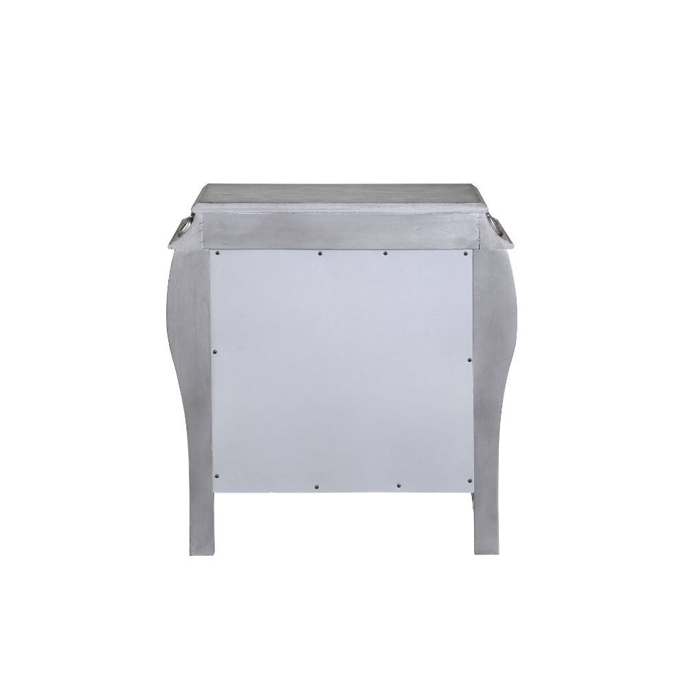ACME Leonora - Nightstand - Vintage Platinum | Meri Furniture