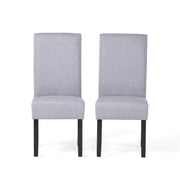 Amaranthine - Upholstered Dining Chair With High Back And Wood Legs (Set of 2) - Light Gray