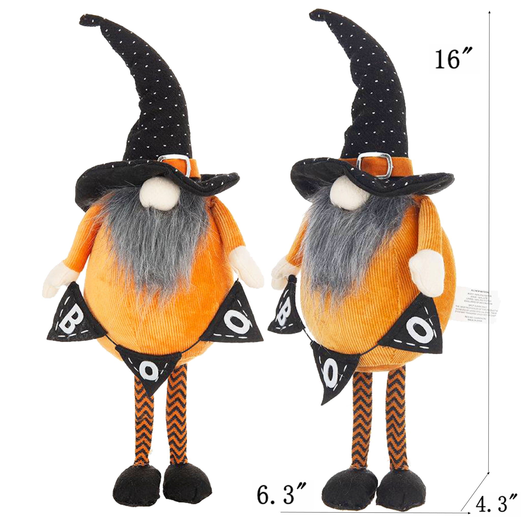 Standing Gnome With Gnome & Holding Banner, For Halloween Decor