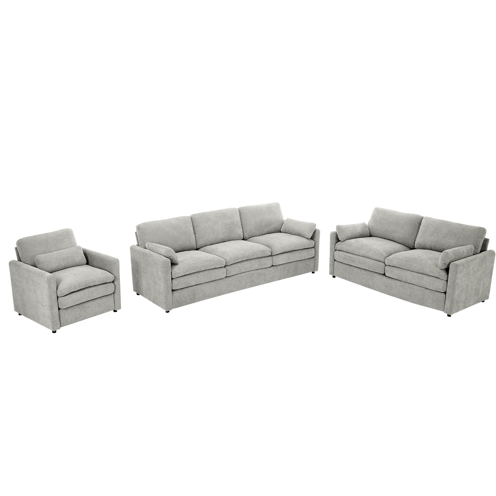 Cozy Upholstered Sofa Set For Living Room