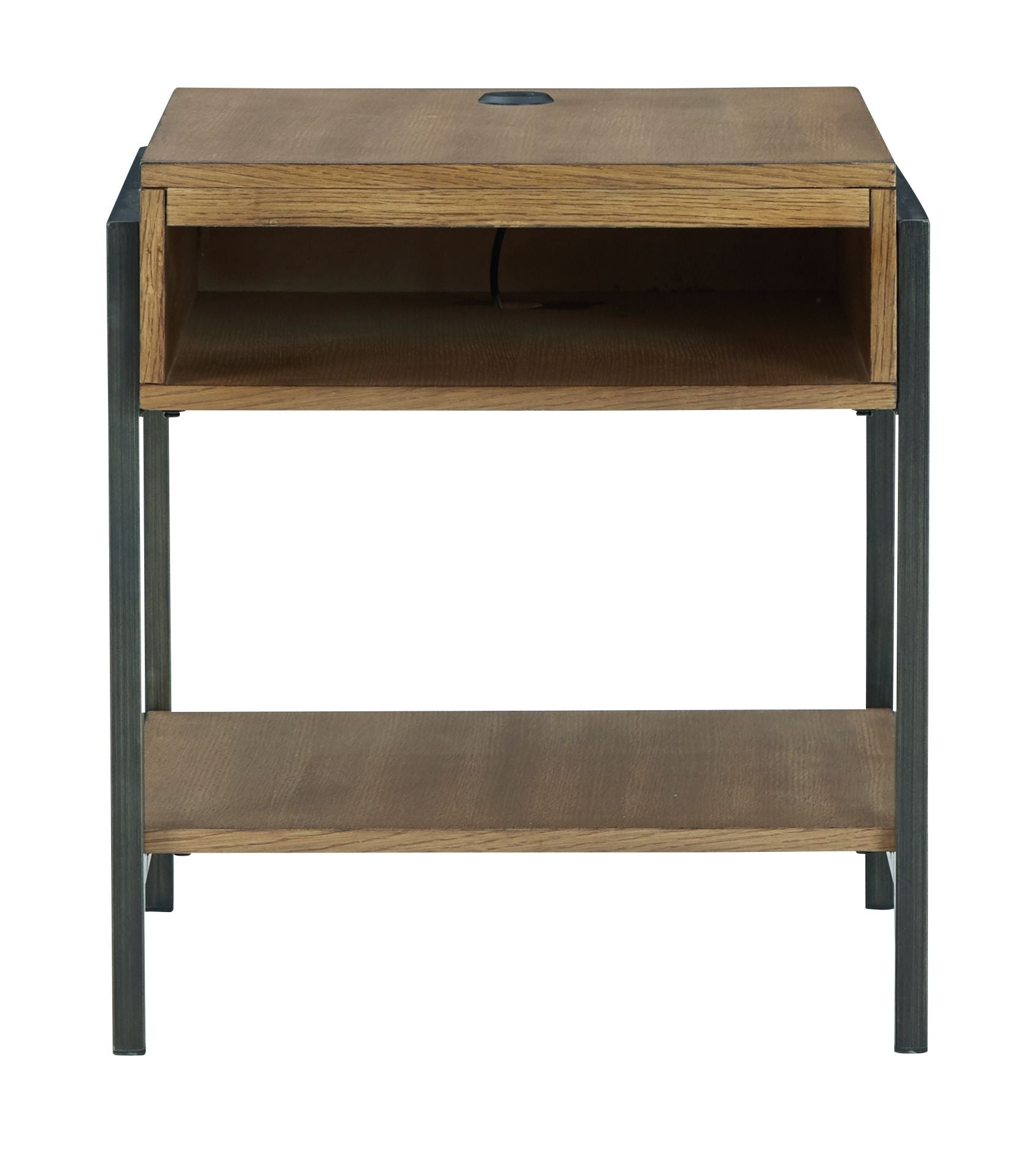 Signature Design by Ashley® Fridley - Brown / Black - Rectangular End Table | Meri Furniture