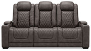 Ashley Furniture Hyllmont - Gray - Pwr Rec Sofa With Adj Headrest | Meri Furniture