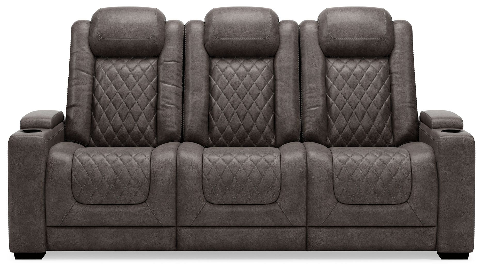 Ashley Furniture Hyllmont - Gray - Pwr Rec Sofa With Adj Headrest | Meri Furniture