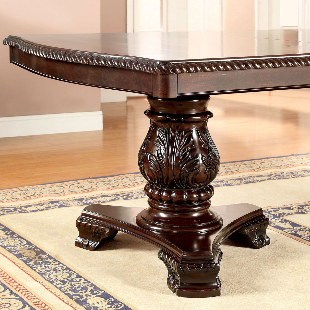 Furniture of America Bellagio - Dining Table With 2 Leaves - Brown Cherry | Meri Furniture