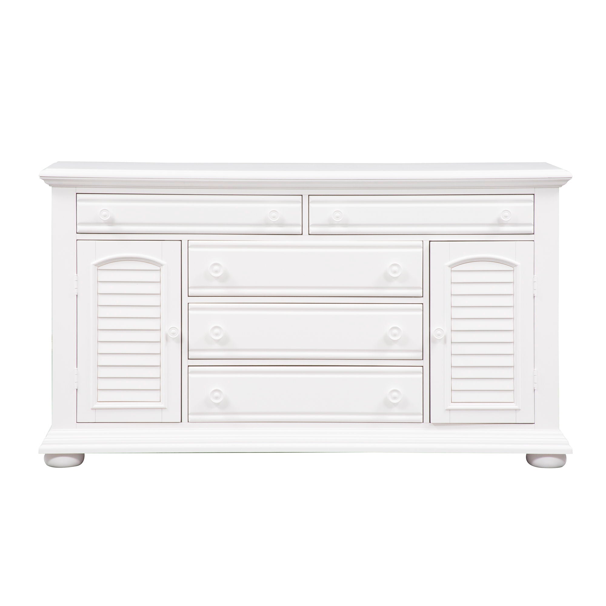 Liberty Furniture Summer House - 2 Door 5 Drawer Dresser - White | Meri Furniture