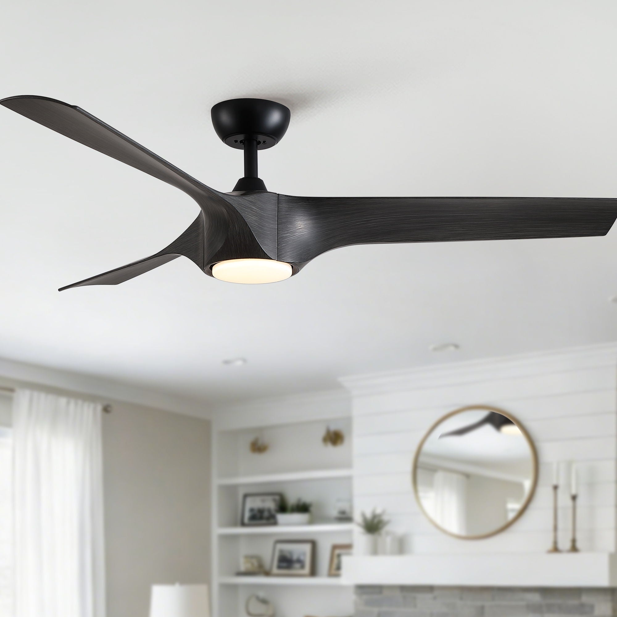 Reversible Quiet Motor Ceiling Fan Light With ABS Blades