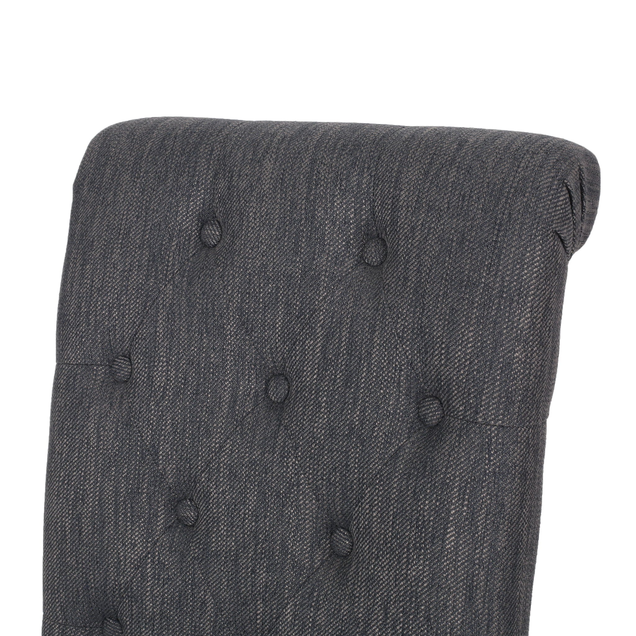 Contemporary Dining Chair (Set of 2) With Button Tufted Design - Charcoal