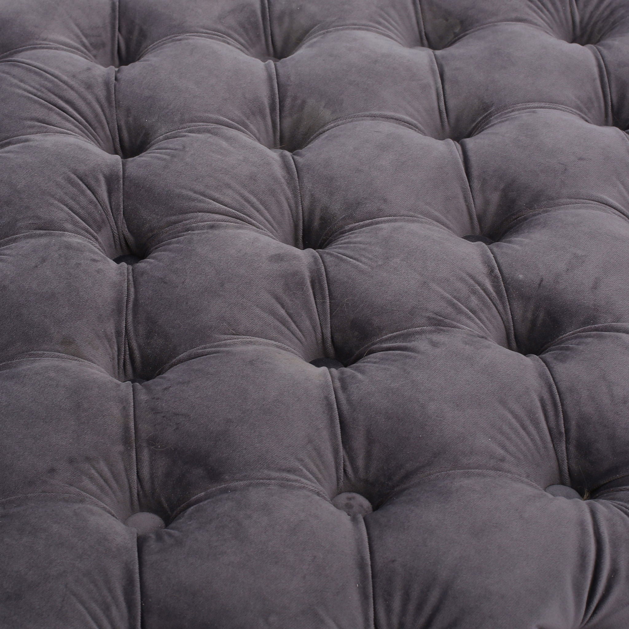 Modern Glam Ottoman With Velvet Upholstery And Button Tufted Design