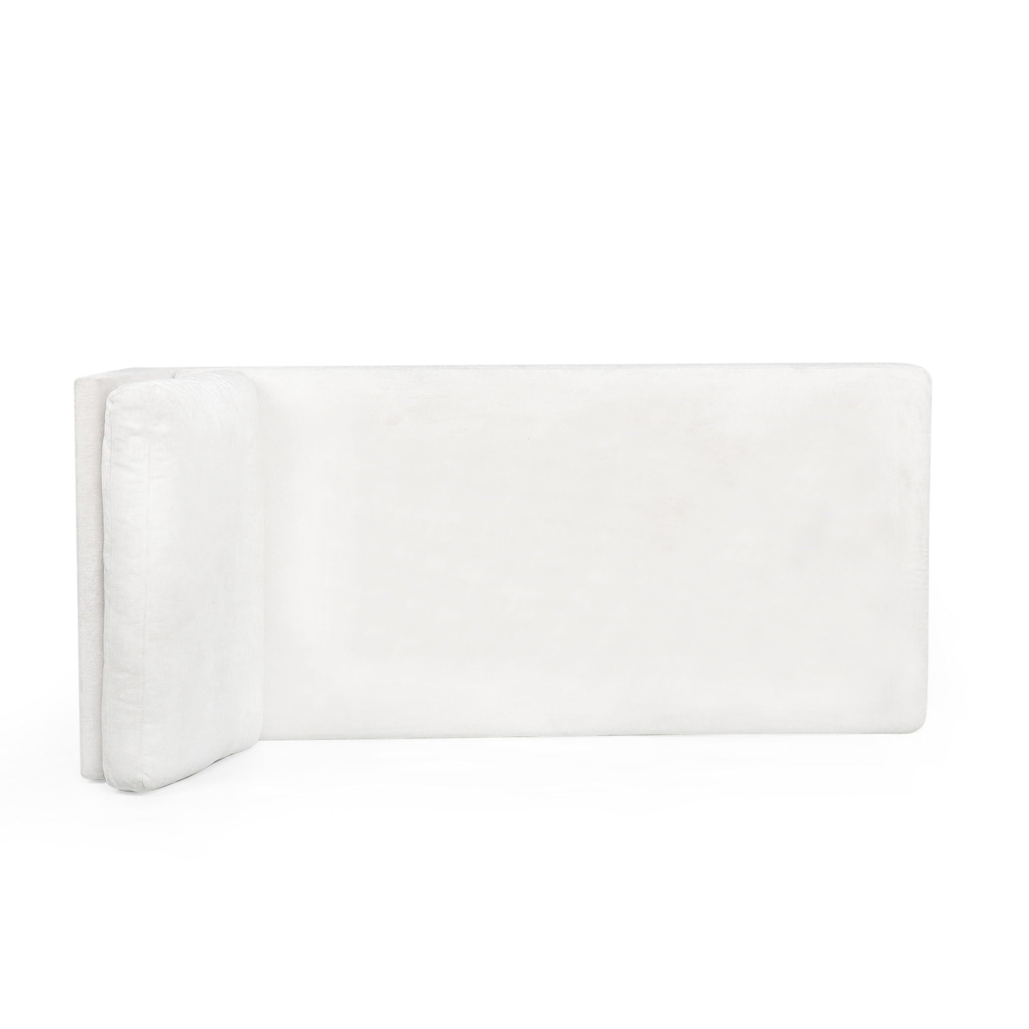 Fabric Upholstered Chaise Lounge With Iron Bracket Legs