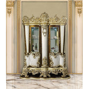 ACME Desiderius - Curio - Antique Gold & Hand-Painted Brown | Meri Furniture