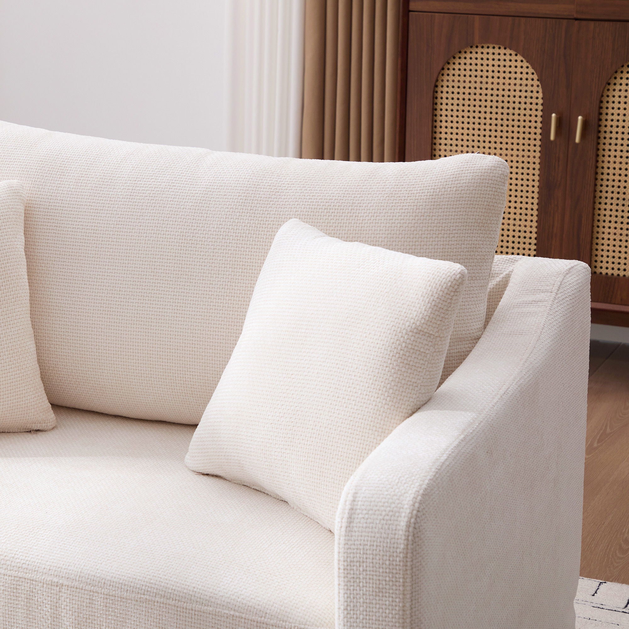 Accent Chair With 2 Bolster Pillows