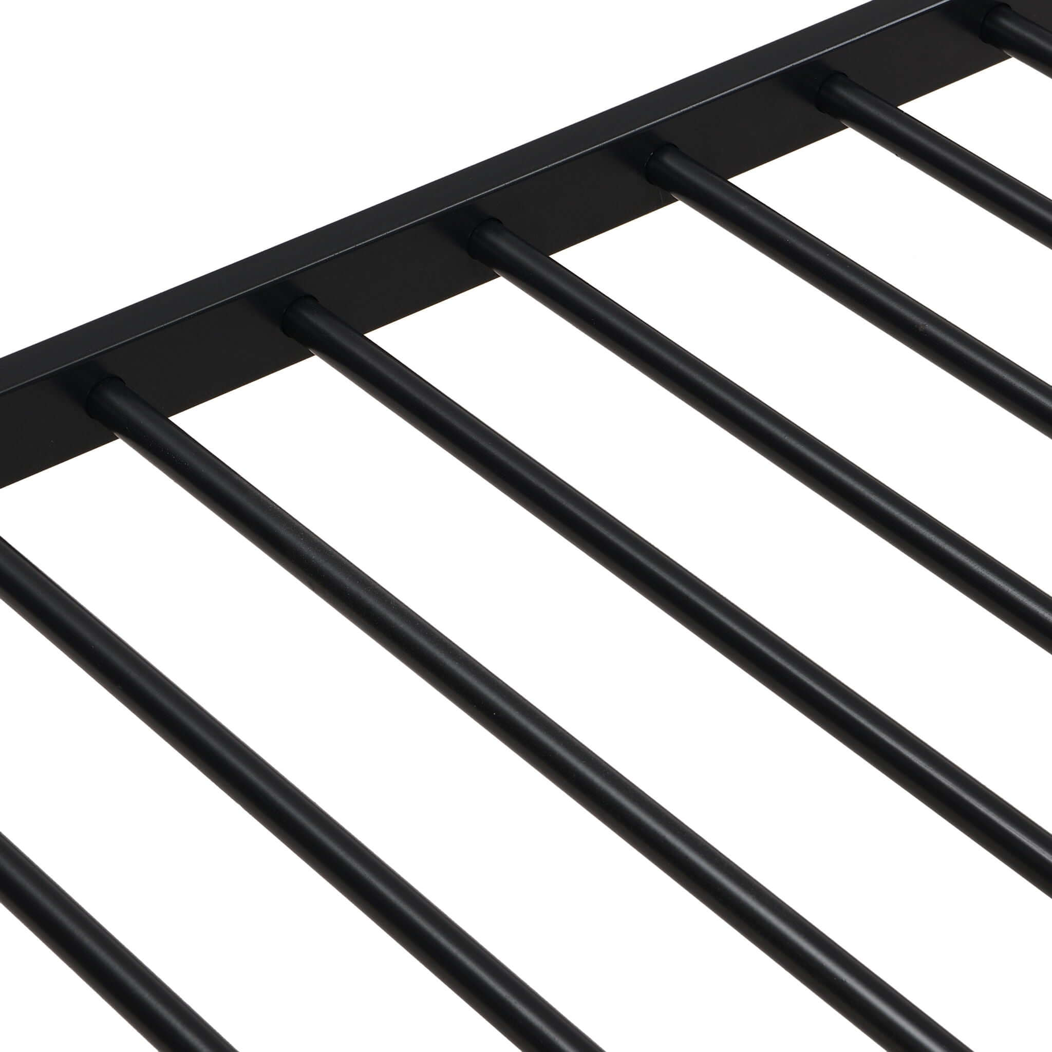 Twin Over Full Modern Metal Bunk Bed With Trundle - Black