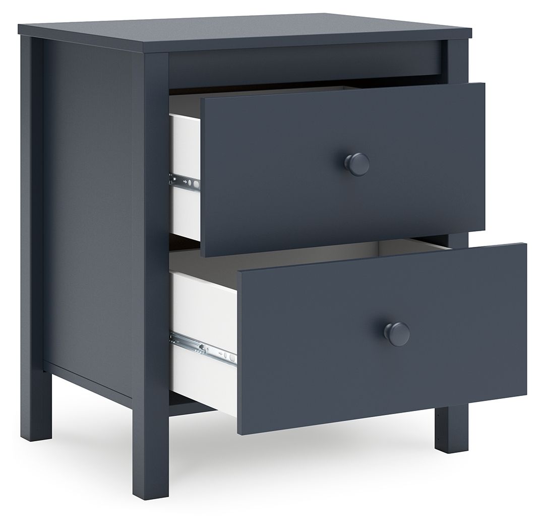 Signature Design by Ashley® Simmenfort - Navy Blue - Two Drawer Night Stand | Meri Furniture