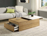 ACME Aafje - Coffee Table - Oak & White Finish | Meri Furniture