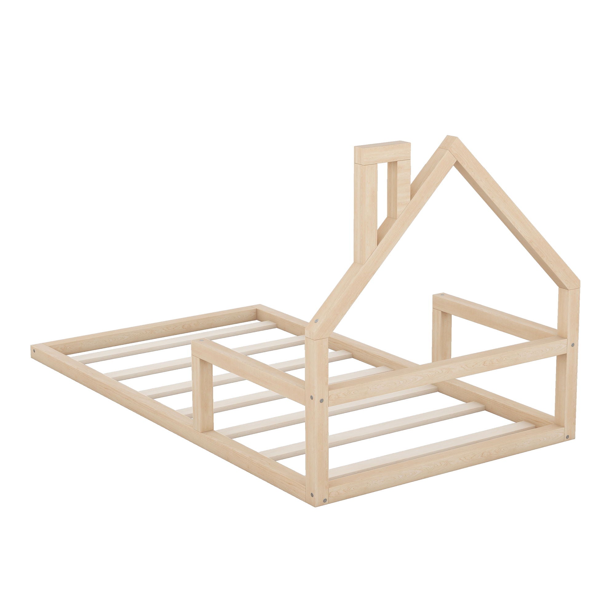 Floor Bed With House Shaped Headboard