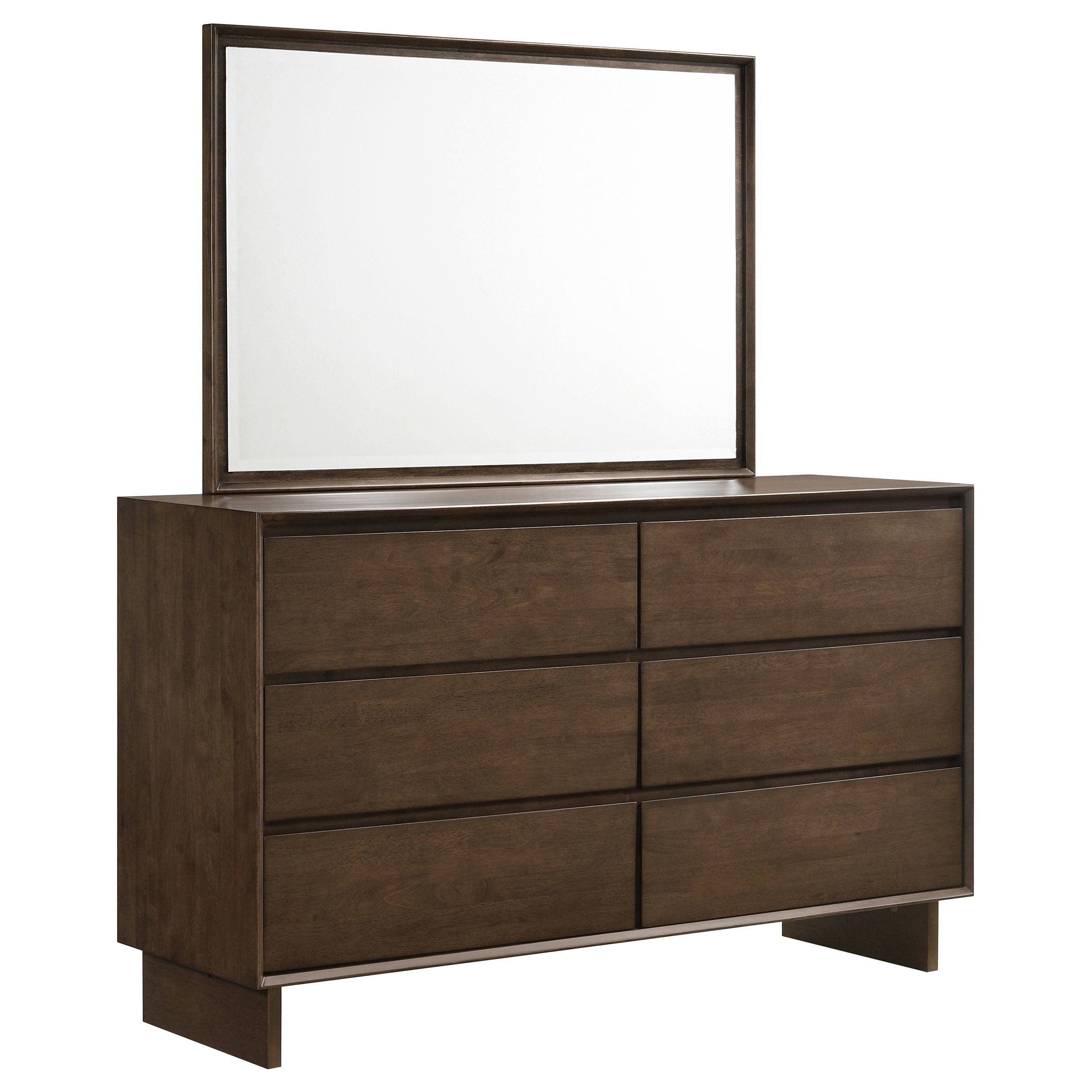 Coaster Fine Furniture Glenwood - 6-Drawer Dresser And Mirror - Warm Brown | Meri Furniture