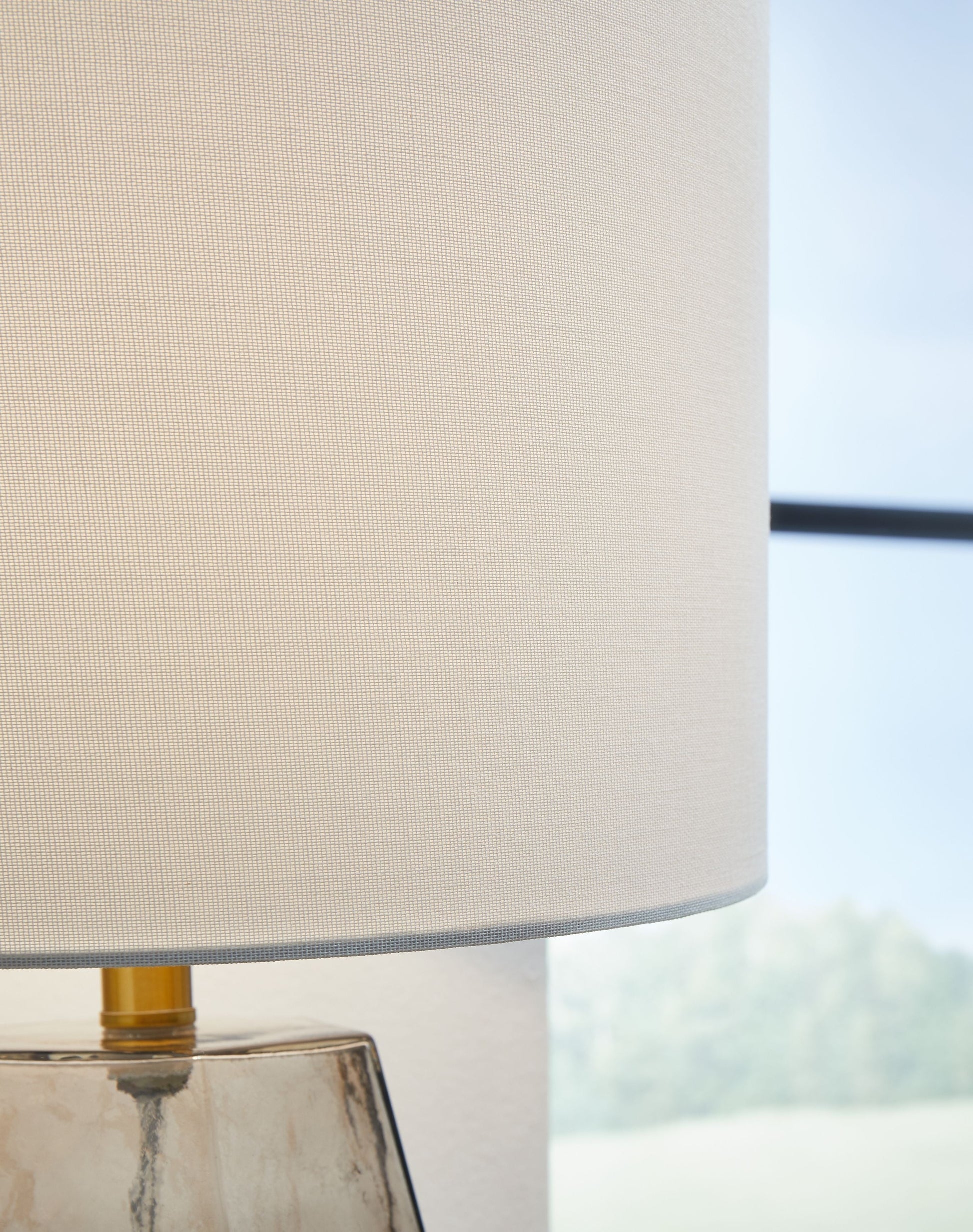 Signature Design by Ashley® Taylow - Gray - Glass Table Lamp | Meri Furniture