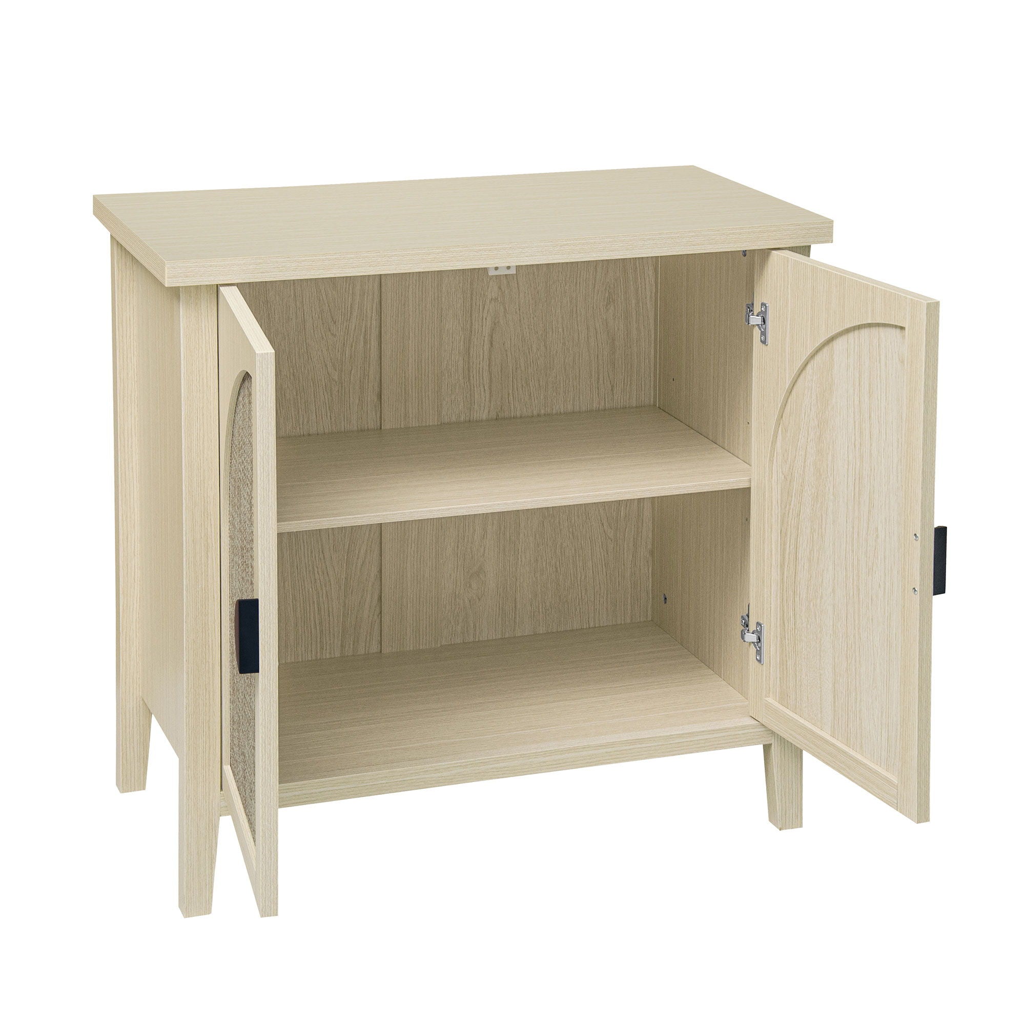Rattan 2 Door Cabinet, Suitable For Bedroom - Natural