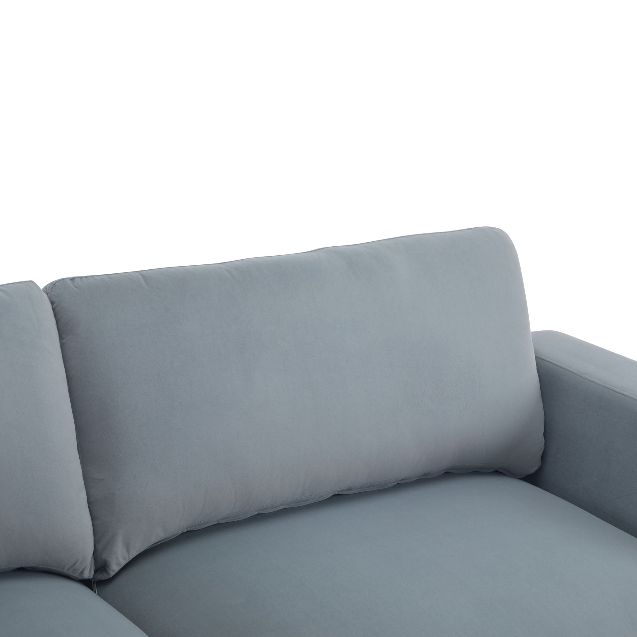 Modern Square Arm Sofa With Soft Fabric Upholstery, Deep Cushions