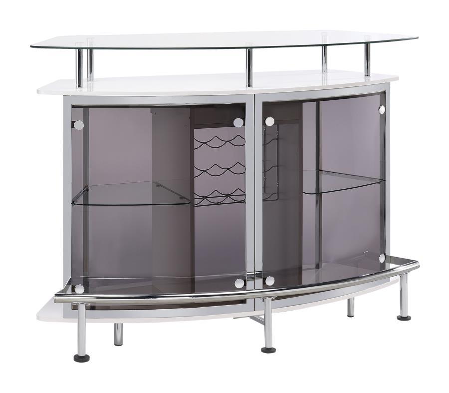 Coaster Fine Furniture Gideon - Curved Glass Top Home Cabinet | Meri Furniture
