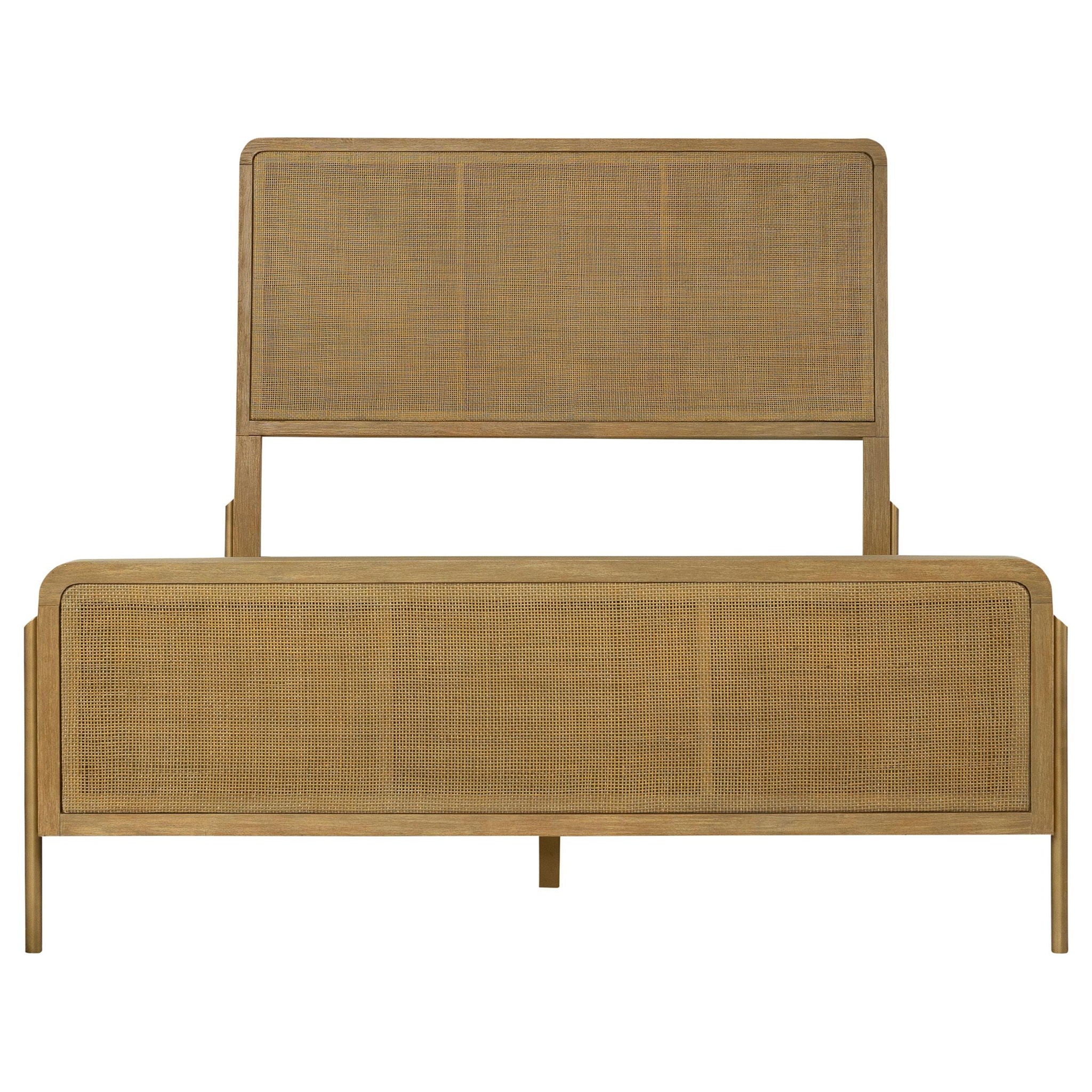 Arini Rattan California King Panel Bed Sand Wash and Natural