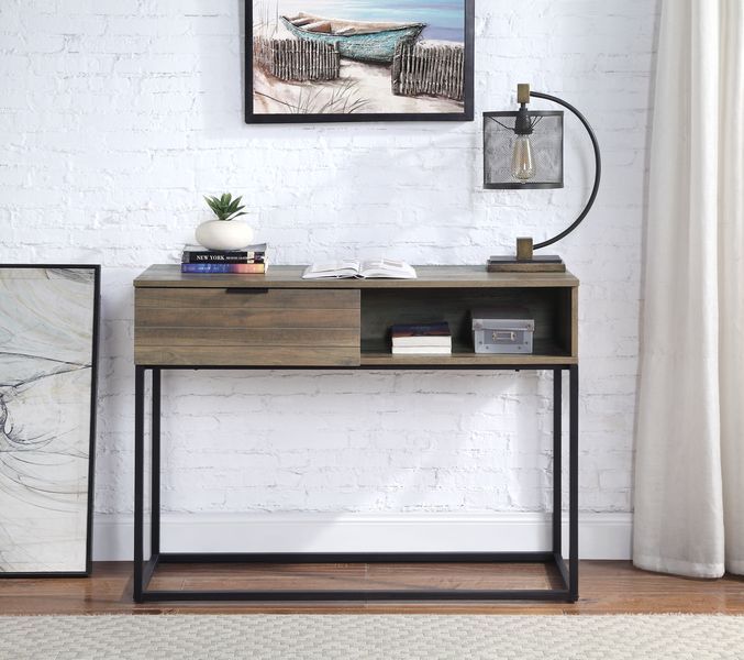ACME Galeno - Writing Desk - Rustic Oak & Black Finish | Meri Furniture