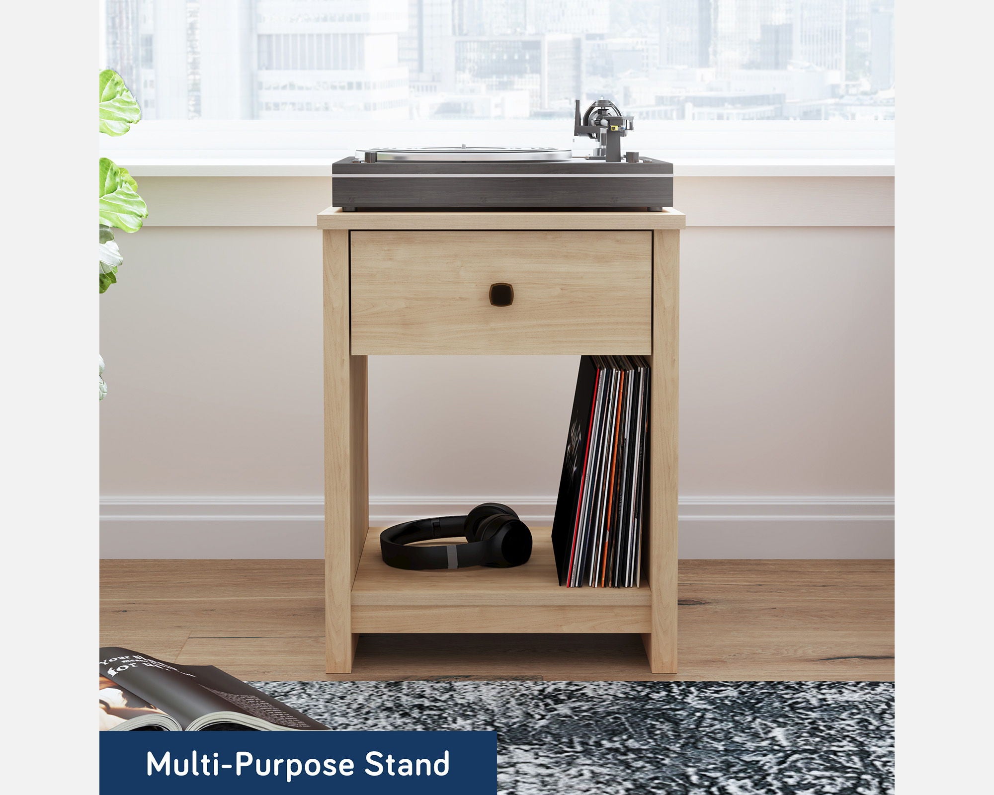 End Table with Drawer in Harvest Walnut