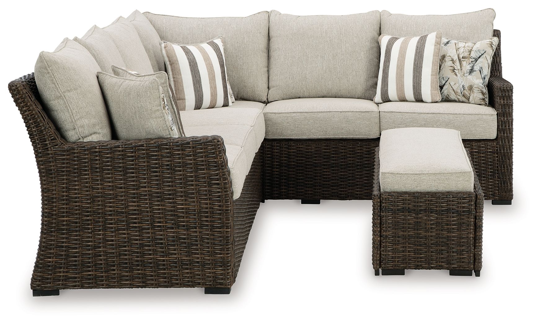 Signature Design by Ashley® Brook Ranch - Brown - Sofa Sectional, Bench With Cushion (Set of 3) | Meri Furniture