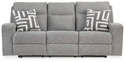 Signature Design by Ashley® Biscoe - Pewter - Power Reclining Sofa With Adj Headrest | Meri Furniture