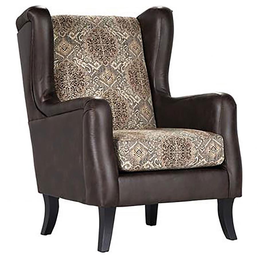 Coaster Fine Furniture Elmbrook - Upholstered Wingback Accent Club Chair - Brown | Meri Furniture