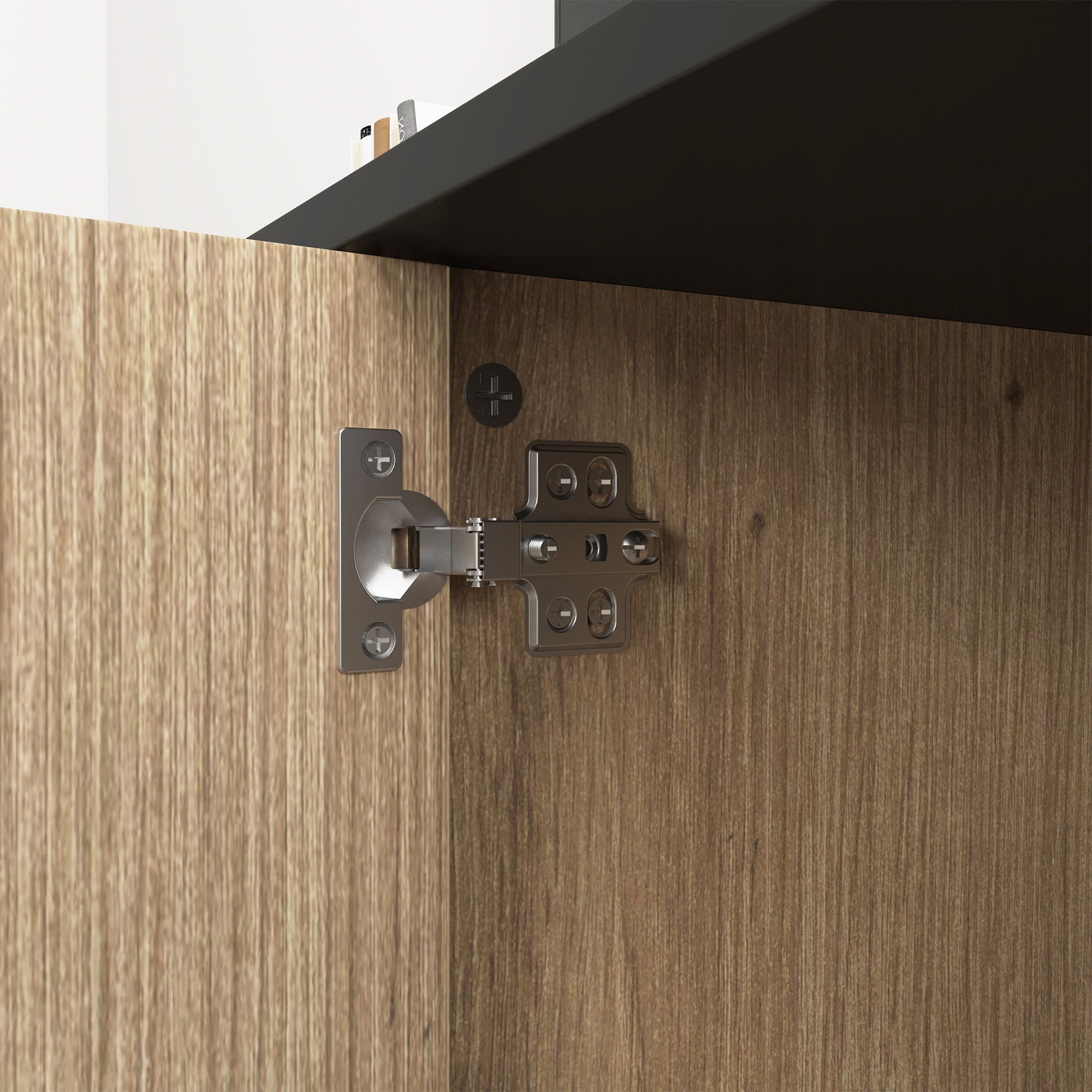 Grain 4 Door TV Cabinet, An Ideal Choice For TV And Item Storage In Modern Homes, A Perfect Blend Of Nordic And Modern Minimalist Styles - Black