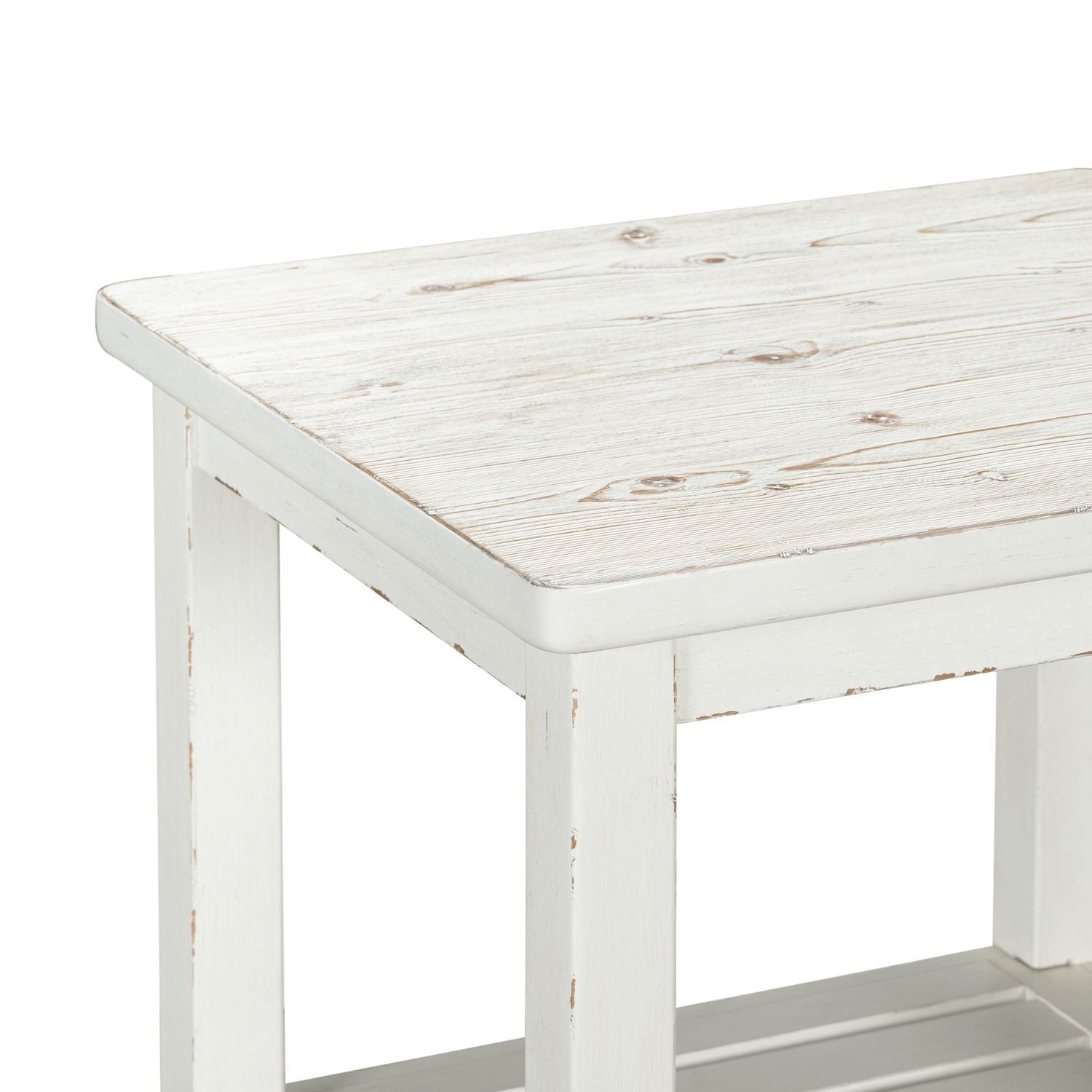 Backroads - End Table - Weathered White & Parchment Brown