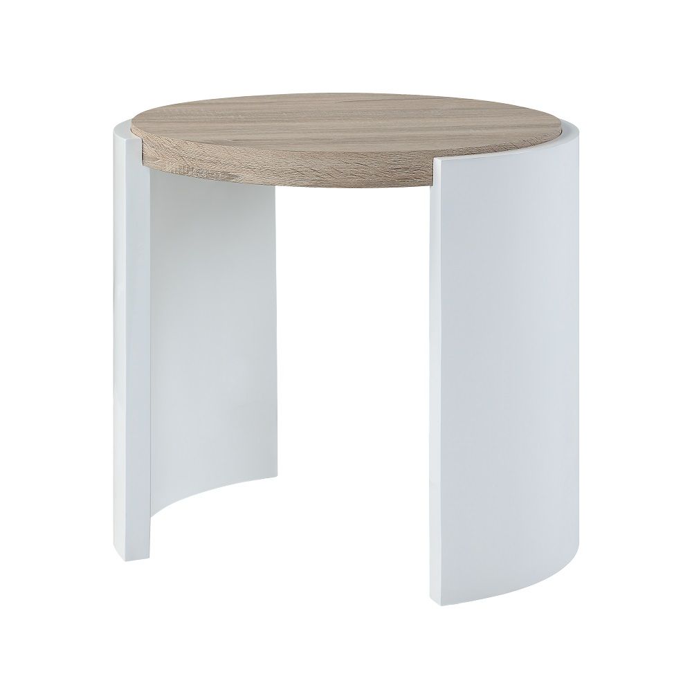 ACME Zoma - End Table - Oak & White High | Meri Furniture