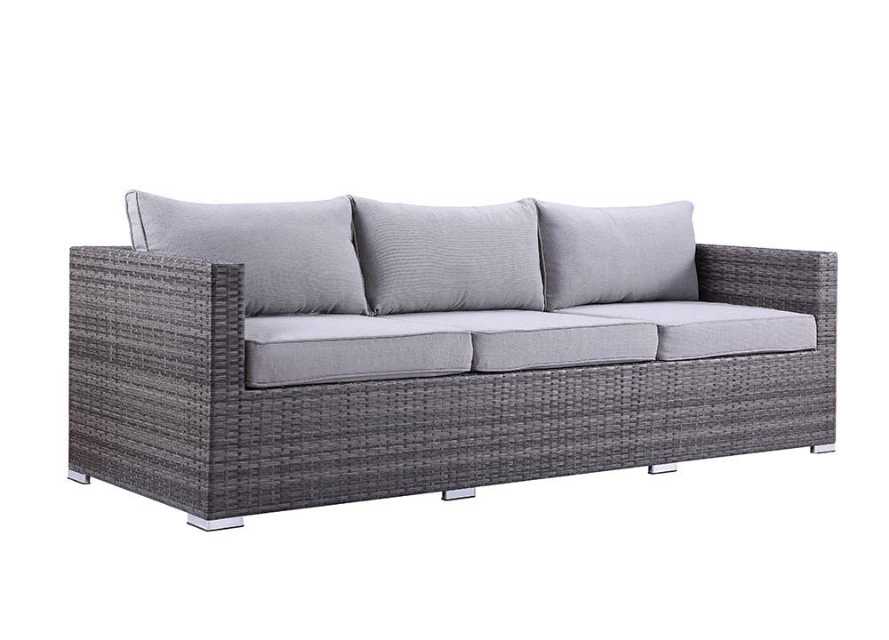 ACME Sheffield - Patio Set - Gray Fabric & Gray Finish | Meri Furniture