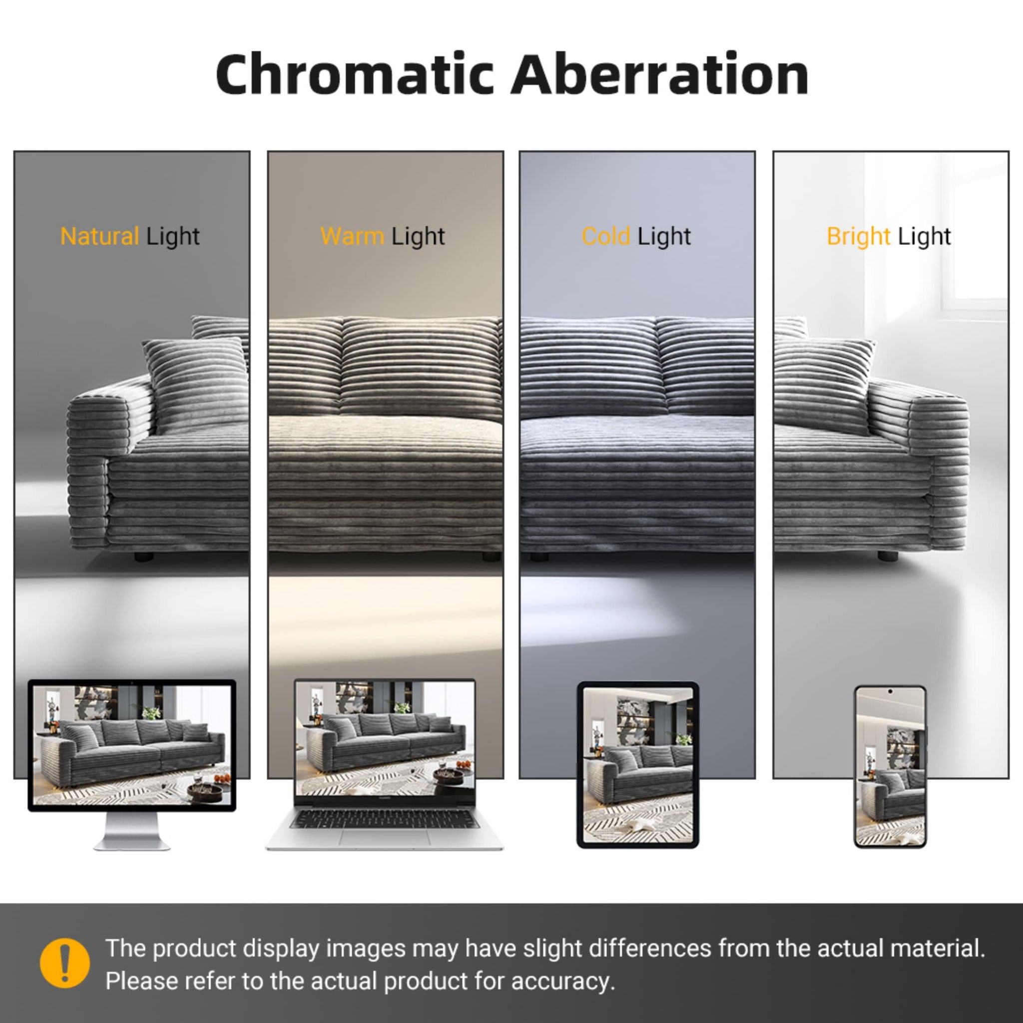 Plush Corduroy 4 Seat Sofa, Modern Comfy Upholstered Sofa Cloud Couch, Deep Seat Couches With Soft Pillows