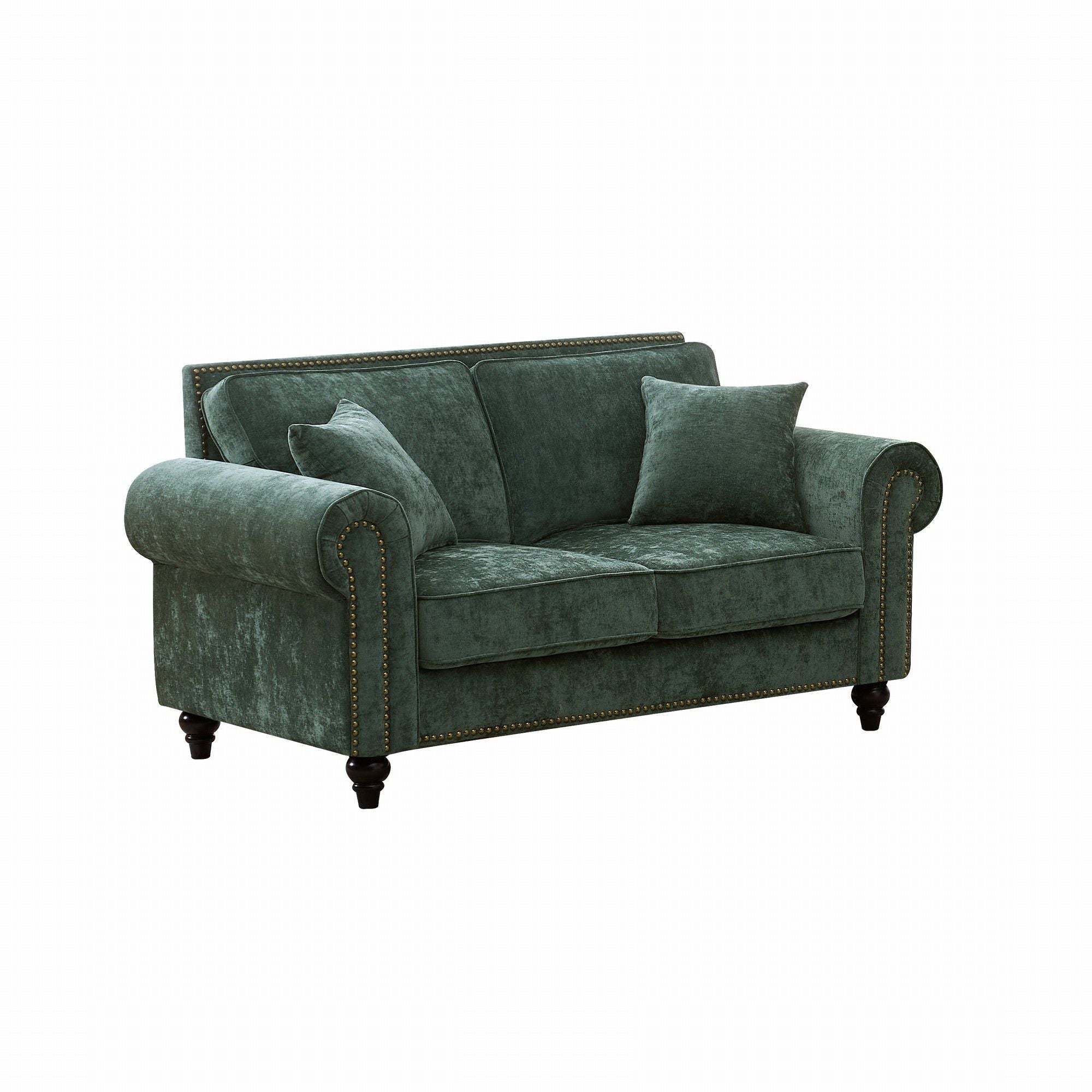 2 Seater Sofa With Rolled Arms, Tufted Upholstered Couch