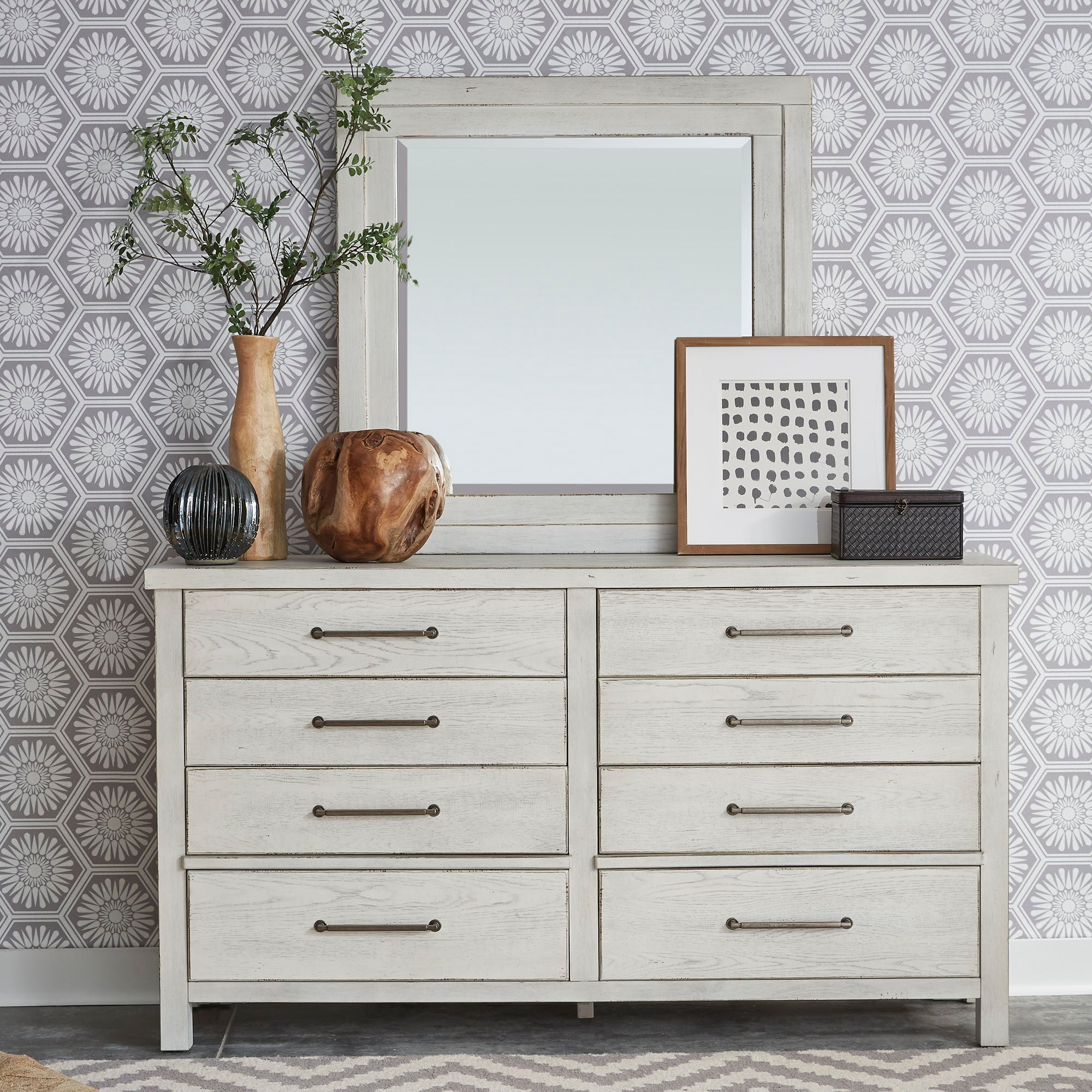 Liberty Furniture Modern Farmhouse - Dresser & Mirror | Meri Furniture