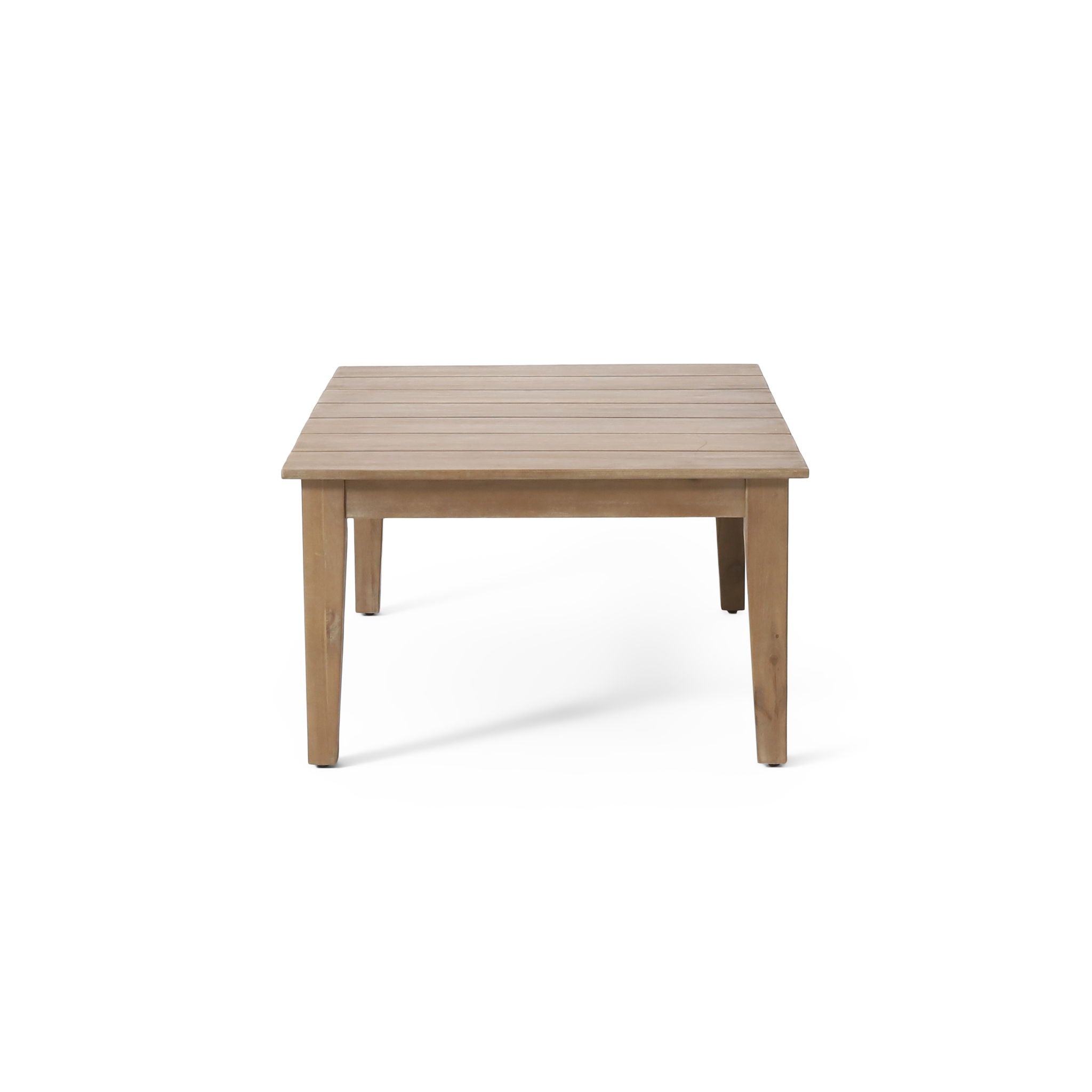 Outdoor Coffee Table With Slat Panel Top - Light Brown