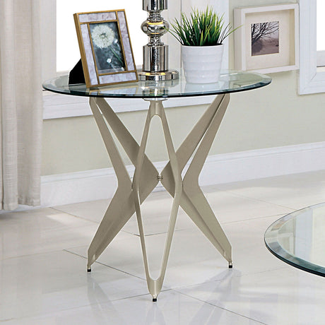 Furniture of America Villarsglane - End Table - Pearl Silver | Meri Furniture