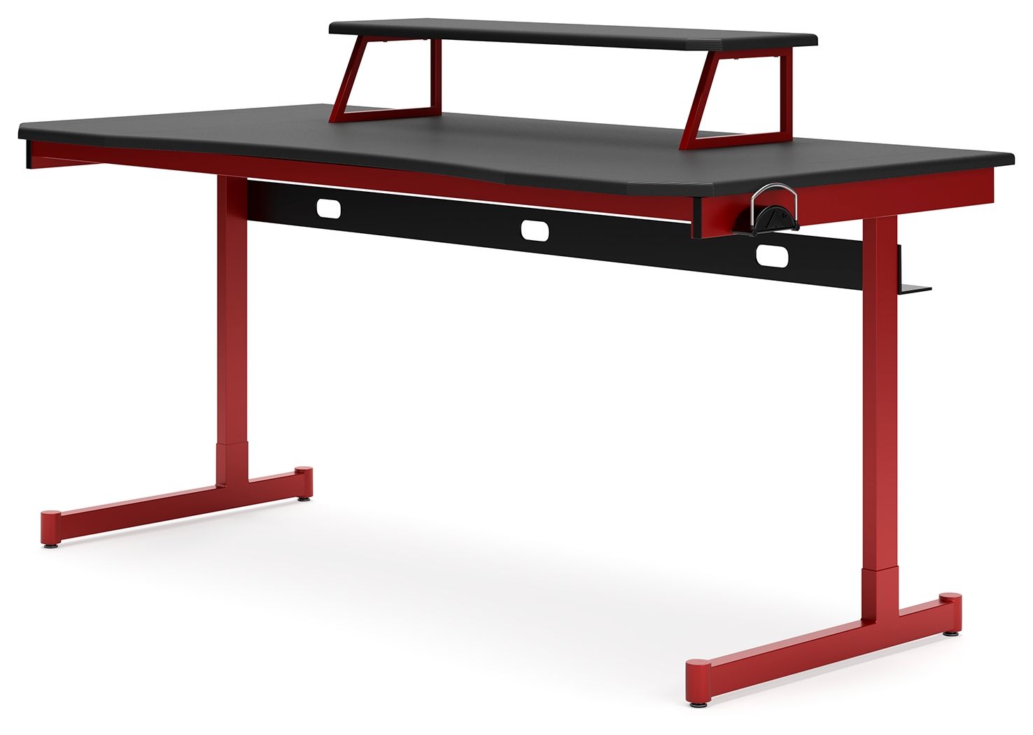 Signature Design by Ashley® Lynxtyn - Red / Black - Home Office Desk With Raised Monitor Stand | Meri Furniture